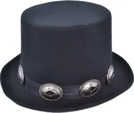 Adult Men's 1980's Top Fancy Dress Party Slash Rocker Style Hat with Buckles, Black, One Size