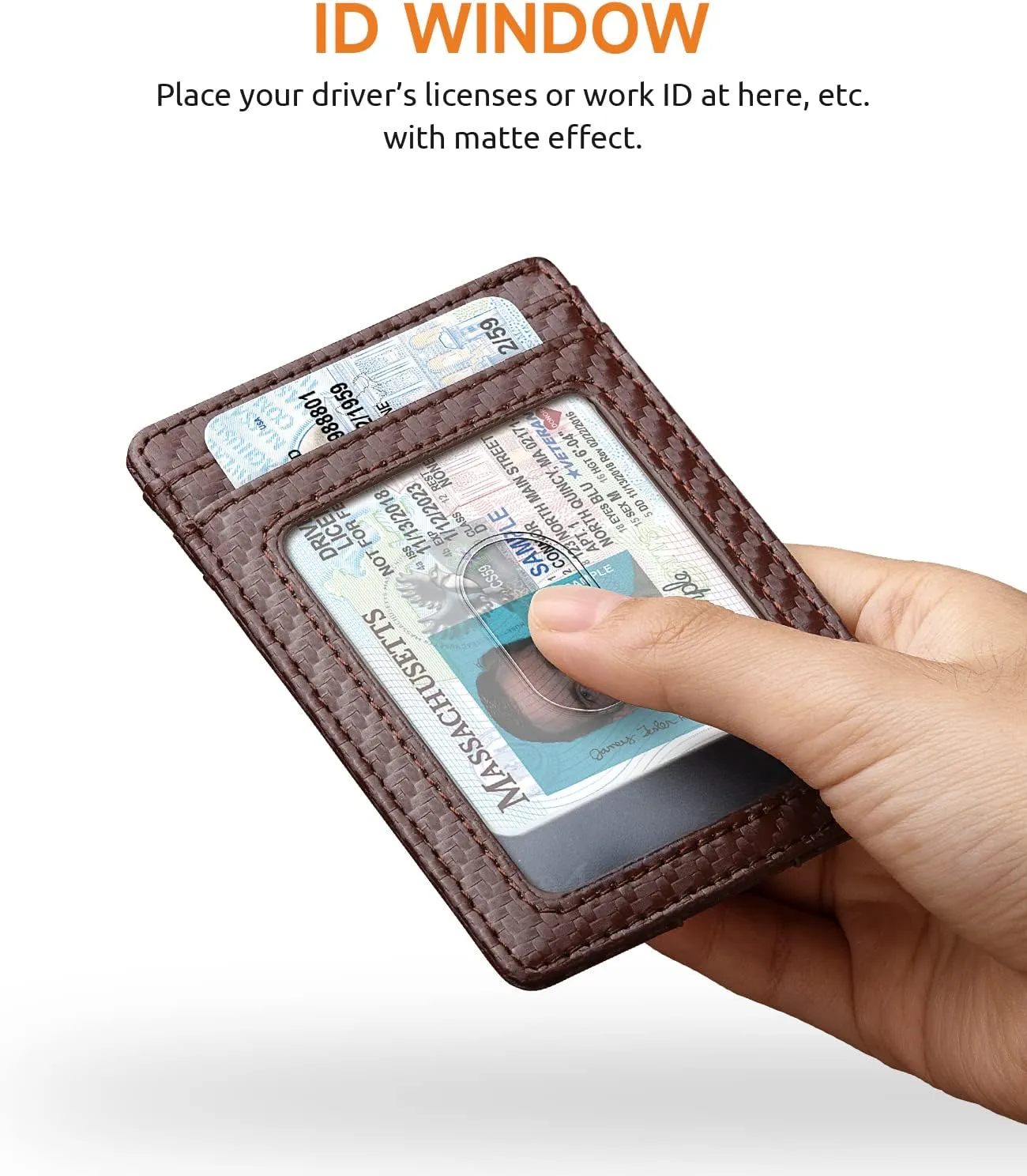Buffway Mens Slim Wallet, Minimalist Thin Front Pocket Leather Credit Card Holder with RFID Blocking for Work Travel
