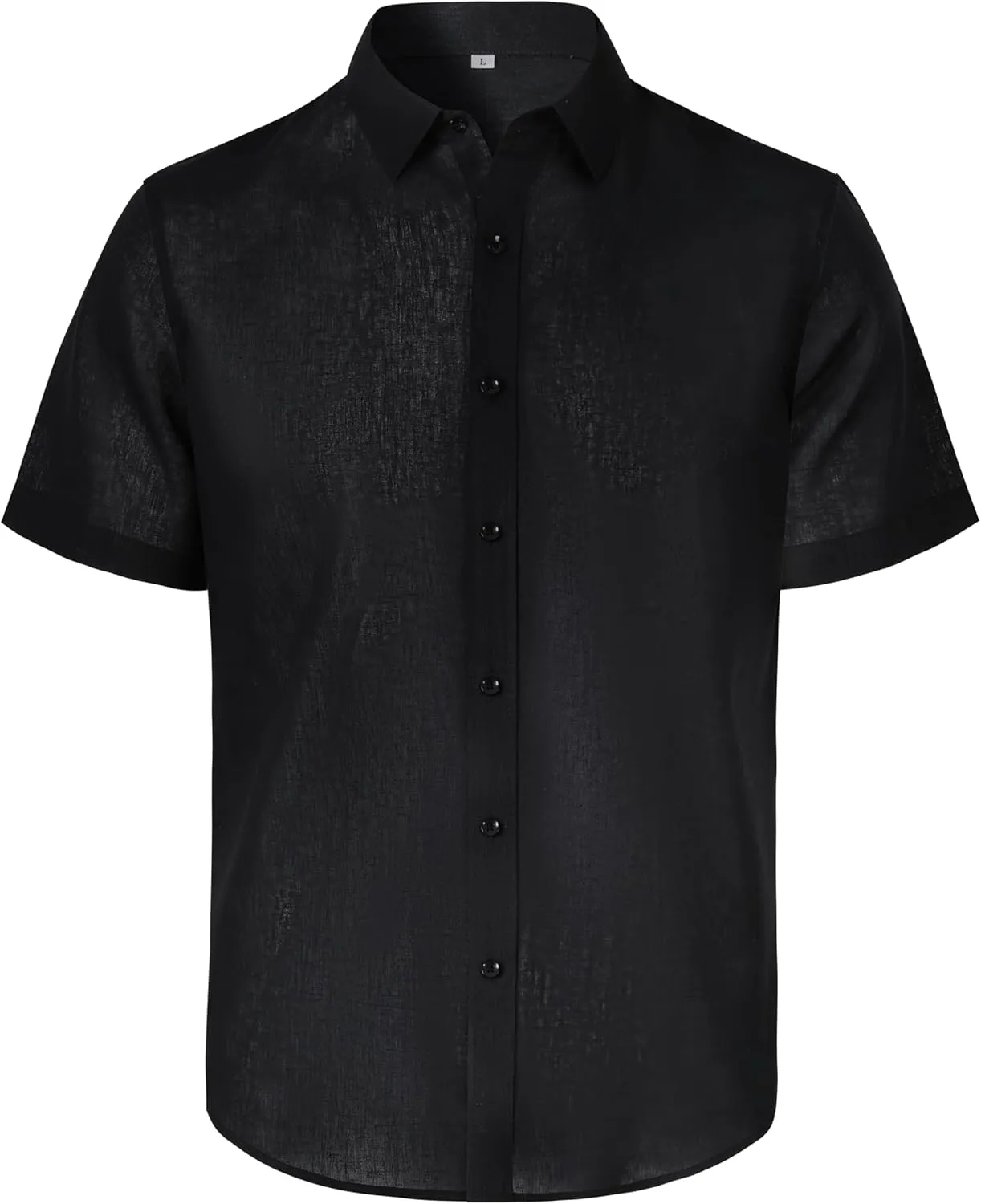 Button Down Linen Shirts for Men Short Sleeve Button Up Summer Shirt Casual Beach Regular Fit Lightweight Breathable