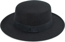 Classic Fedora Flat Top Hat Pork Pie Hat Felt Boater Church Derby Cap for Men/Women