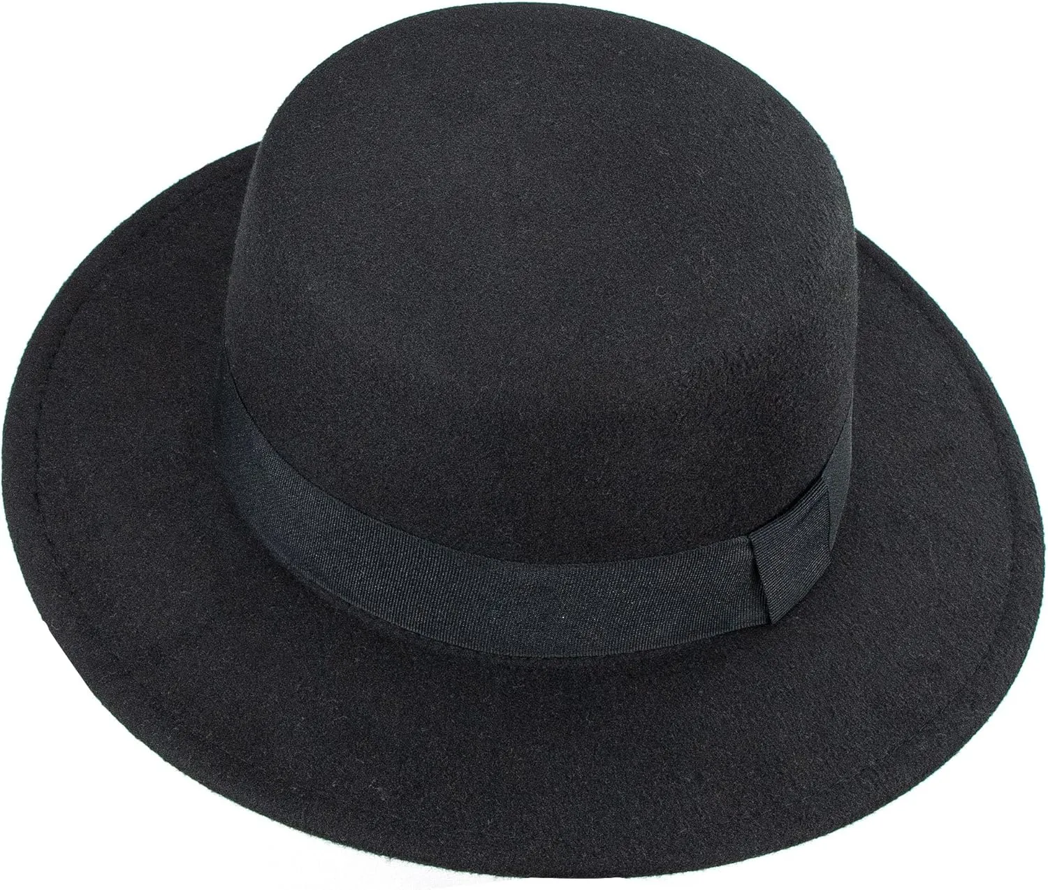 Classic Fedora Flat Top Hat Pork Pie Hat Felt Boater Church Derby Cap for Men/Women