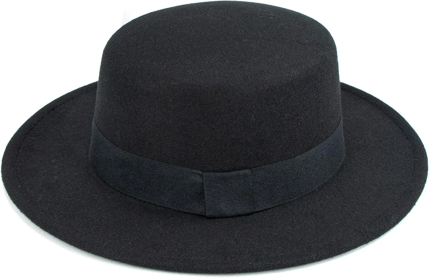 Classic Fedora Flat Top Hat Pork Pie Hat Felt Boater Church Derby Cap for Men/Women