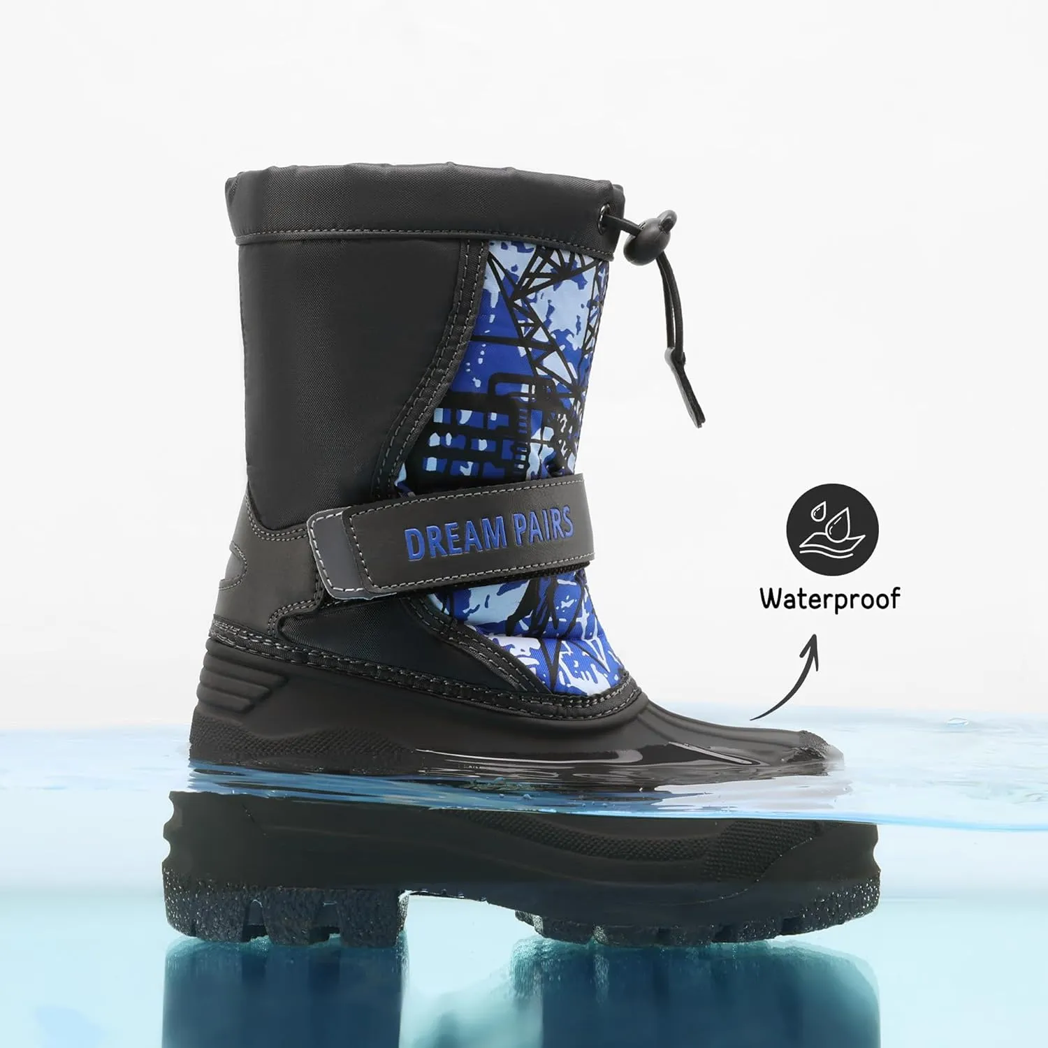 DREAM PAIRS Boys & Girls Mid Calf Water-Resistant Winter Snow Boots for Toddler/Little/Big Kid