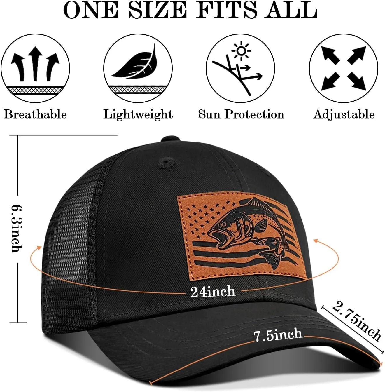 Fishing Hat for Men, Fishing Hat Gifts for Fisherman, Fathers Day Hat Gift for Men, Birthday Gift for Dad