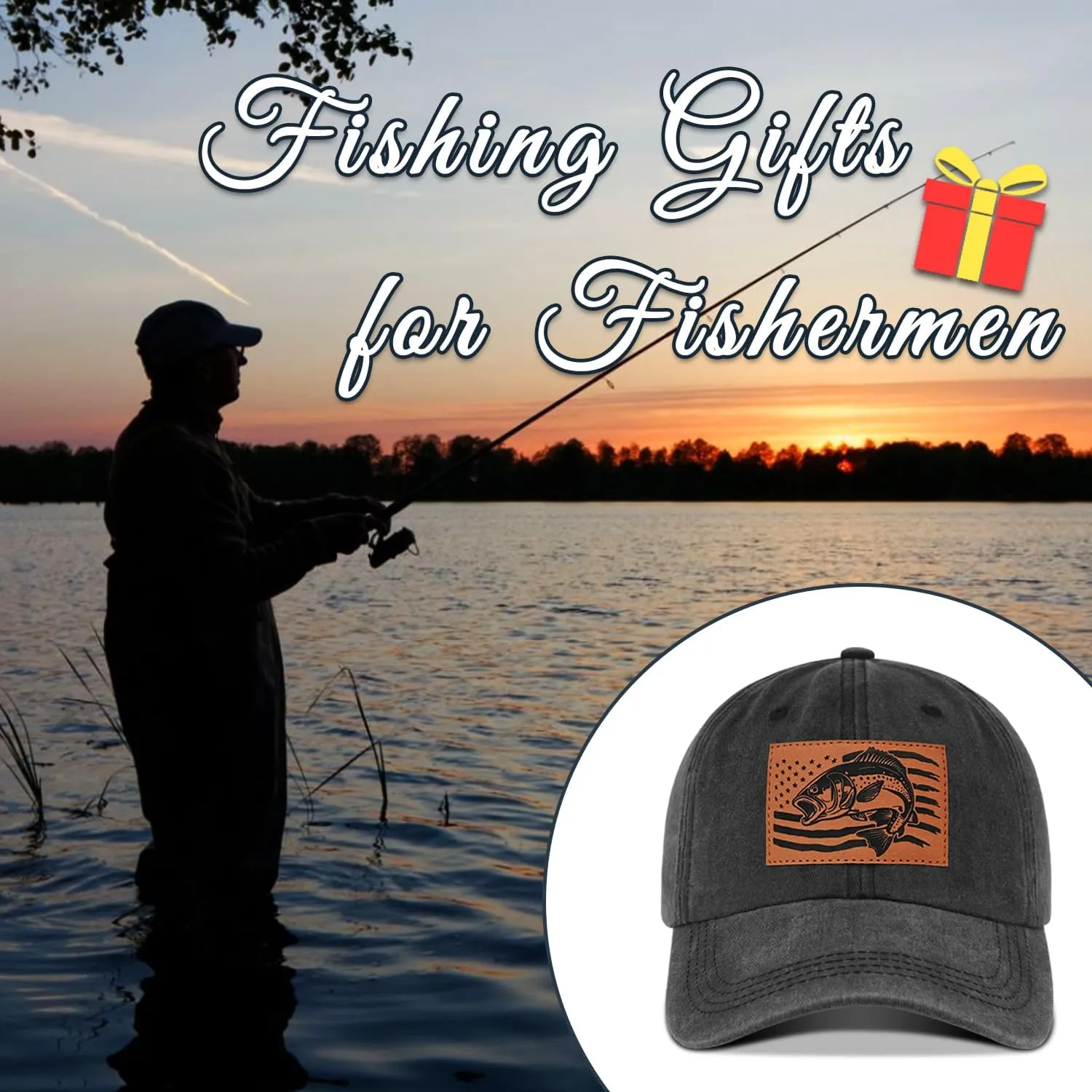 Fishing Hat for Men, Fishing Hat Gifts for Fisherman, Fathers Day Hat Gift for Men, Birthday Gift for Dad