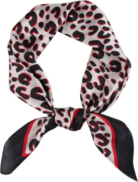 GERINLY Silk Hair Scarf Animal Print Leopard Neck Scarf Spring Neckerchief for Women