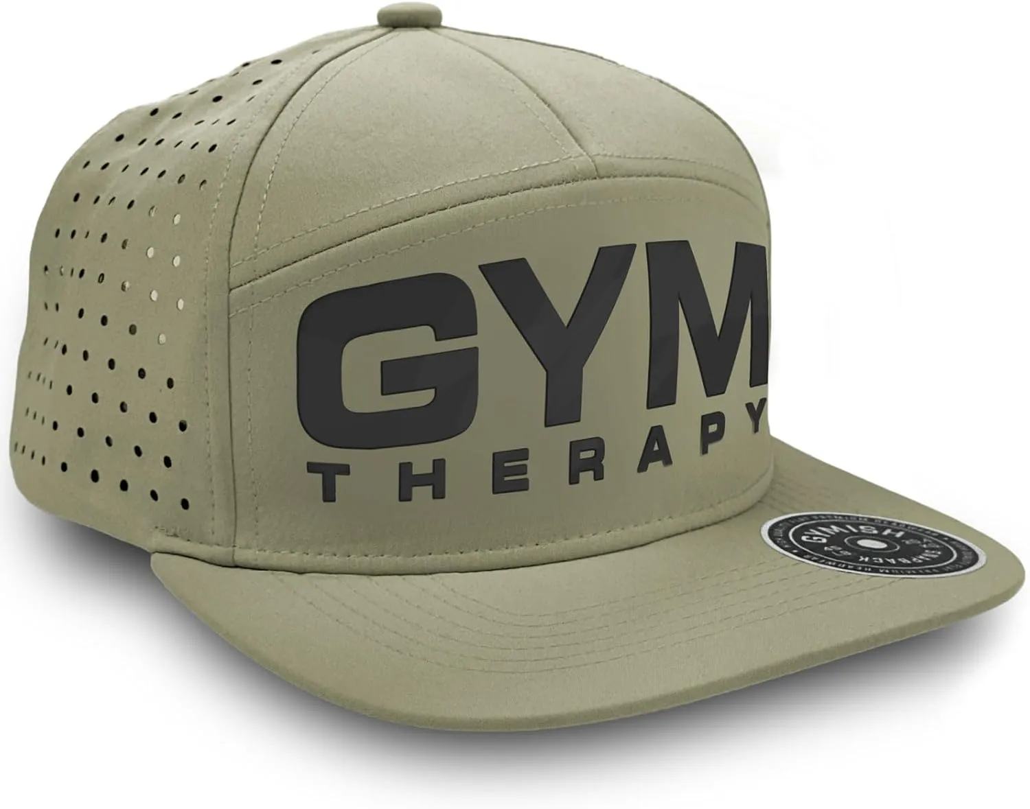 Gym Therapy Hats for Men Workout Classic Snapback 7 Panel Laser Vented Hat Mens Gifts