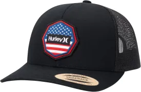 Hurley Mens Trucker Hat - Flat Brim Mesh Baseball Cap and Hats for Men with Adjustable Snapback Closure