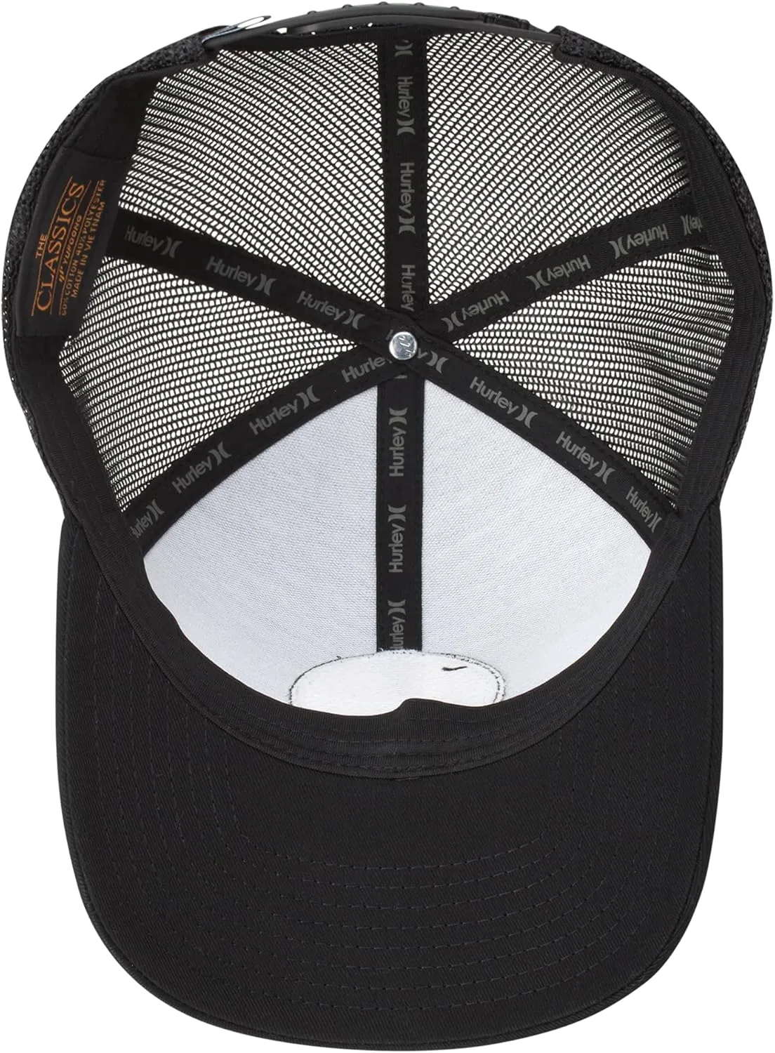 Hurley Mens Trucker Hat - Flat Brim Mesh Baseball Cap and Hats for Men with Adjustable Snapback Closure
