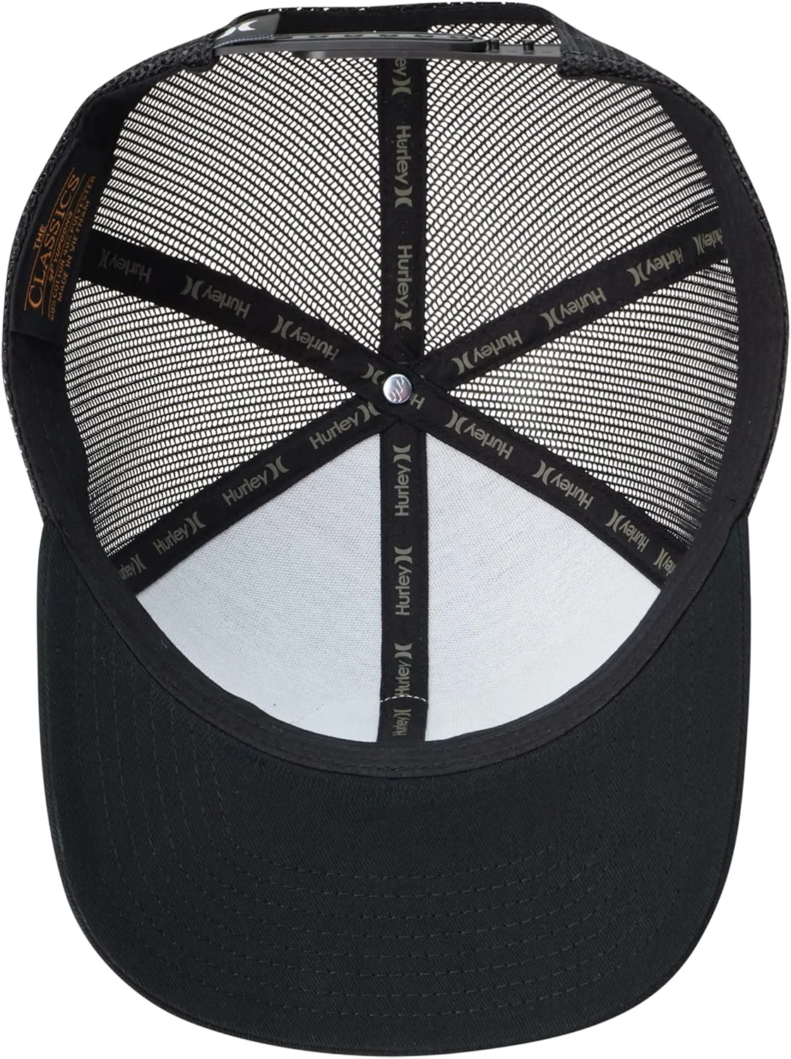 Hurley Mens Trucker Hat - Flat Brim Mesh Baseball Cap and Hats for Men with Adjustable Snapback Closure