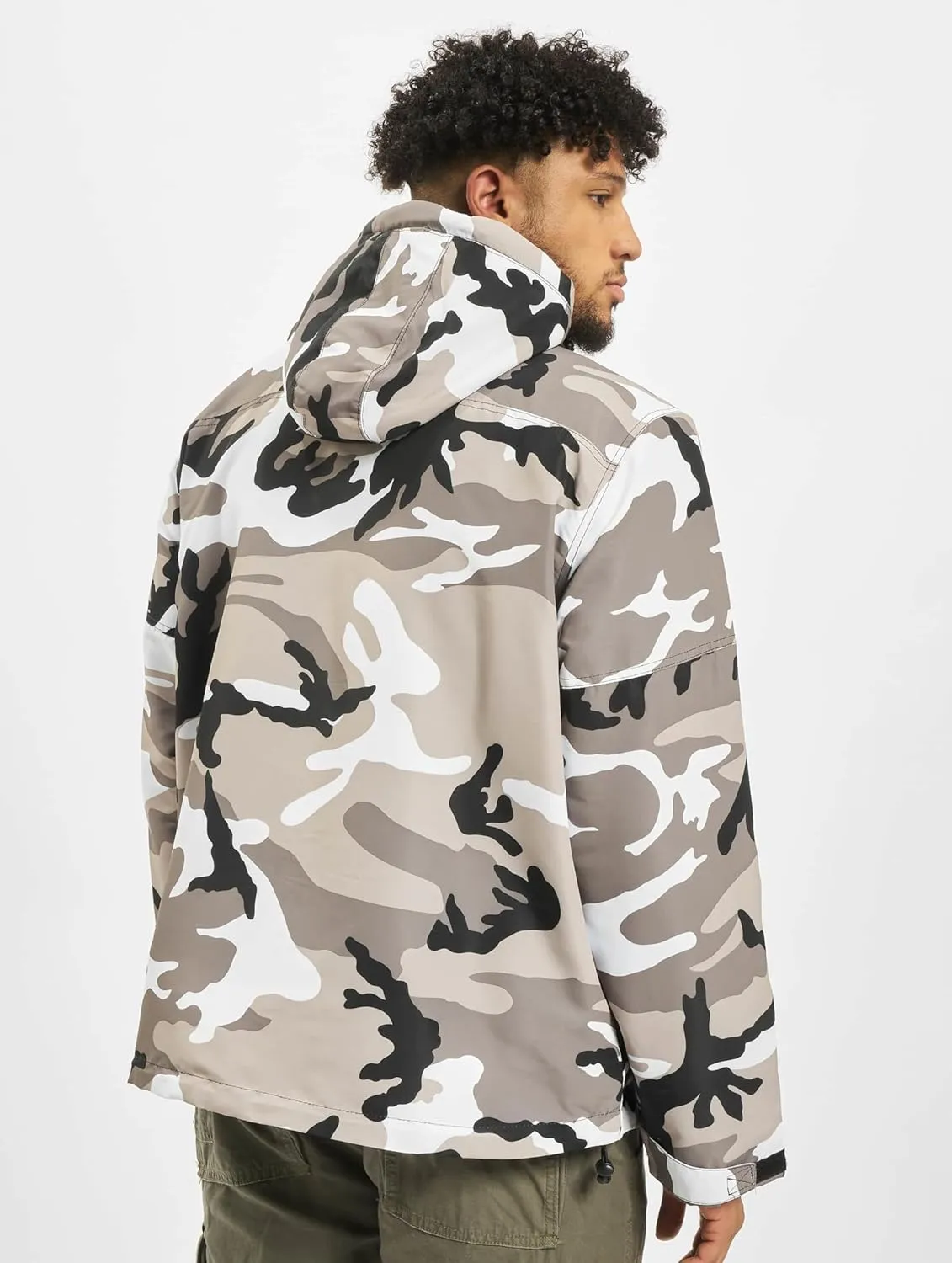 Individual Wear Men's Fleece-Lined Quarter Zip Windbreaker Pullover - Lightweight Weatherproof Casual Outdoor Jacket