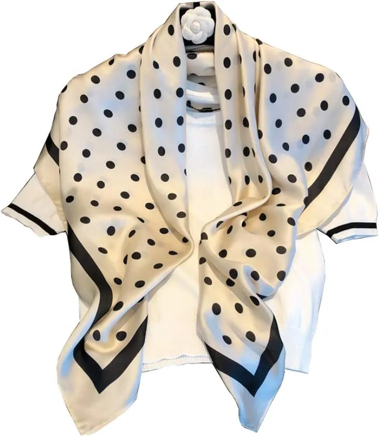 JERLA Women's satin square silk like scarf Fashion pattern large hair scarf wrap headscarf 35" x 35"