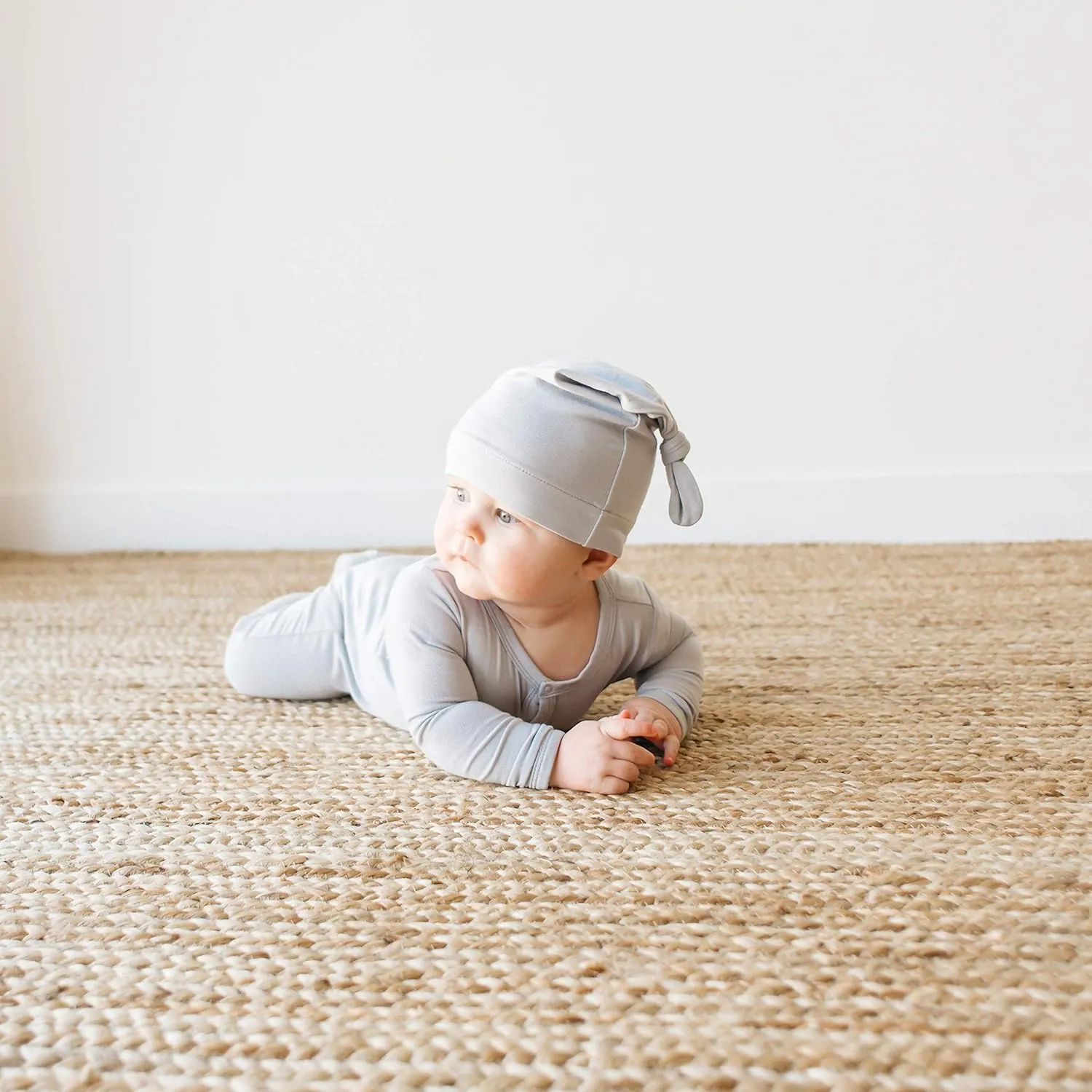 KYTE BABY Rayon Made from Bamboo Baby Beanie Hats - Super Soft Knotted Caps Available in Pattern and Solid Colors - 3 Pack