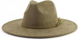LIDHAY Big Wide Brim Fedora Hats for Women Men Western Suede Hat Large Felt Panama Hat Rancher Hat