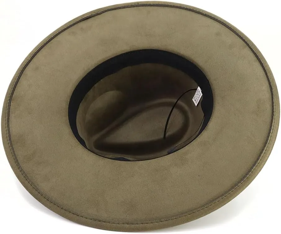 LIDHAY Big Wide Brim Fedora Hats for Women Men Western Suede Hat Large Felt Panama Hat Rancher Hat