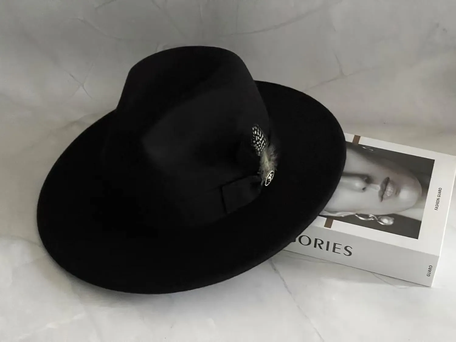 L'ouve Classic Fedora Hats for Men & Women Wide Brim Felt Hat Panama Dress Fedora Hat 2024