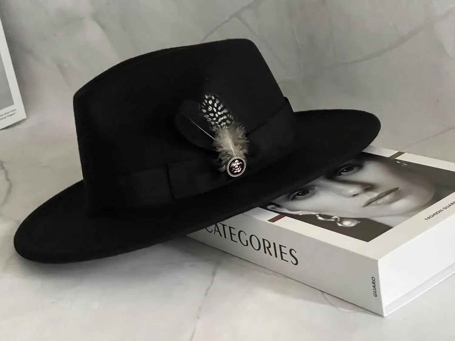 L'ouve Classic Fedora Hats for Men & Women Wide Brim Felt Hat Panama Dress Fedora Hat 2024