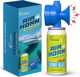 Marine Air Horn  Coast Guard Approved Boat Horn for Safety & Fog Alerts | Loud 120 dB Sound Blast Reaches  Mile | Compact 1.4 oz Airhorn for Boating, Sailing, Kayaking & Outdoor Use