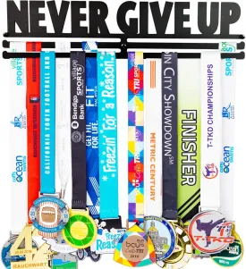 Medal Holder Display Hanger Rack Frame for Over 40 Medals-Sports Medal Hanger and Ribbon Display Holder Rack with Easy Hanging Bars