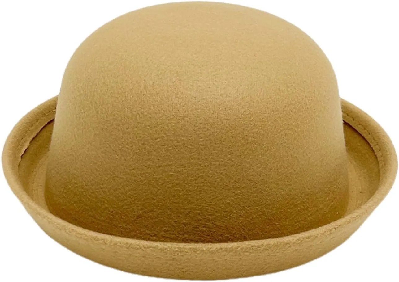 Men Women Bowler Fedora Hat Kids Classic Jazz Hats Rolled Church Derby Bowler Hats Panama Dress Hat Family Matching Hat