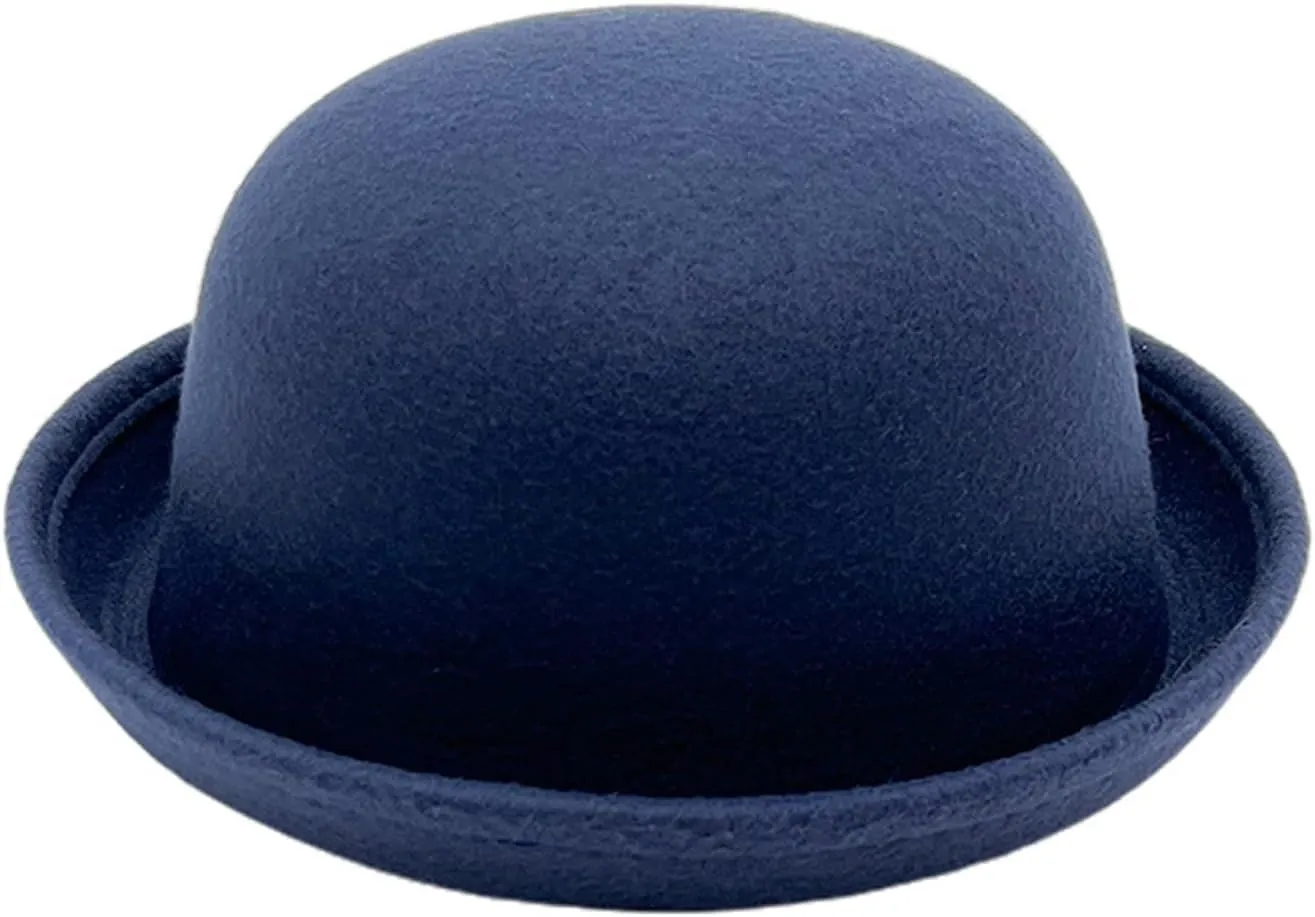 Men Women Bowler Fedora Hat Kids Classic Jazz Hats Rolled Church Derby Bowler Hats Panama Dress Hat Family Matching Hat