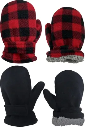 N'Ice Caps Baby Toddler Mittens Kids 2 Pairs Fleece Gloves Winter Warm Sherpa Lined