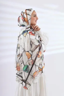 Peaches Printed Chiffon Hijab