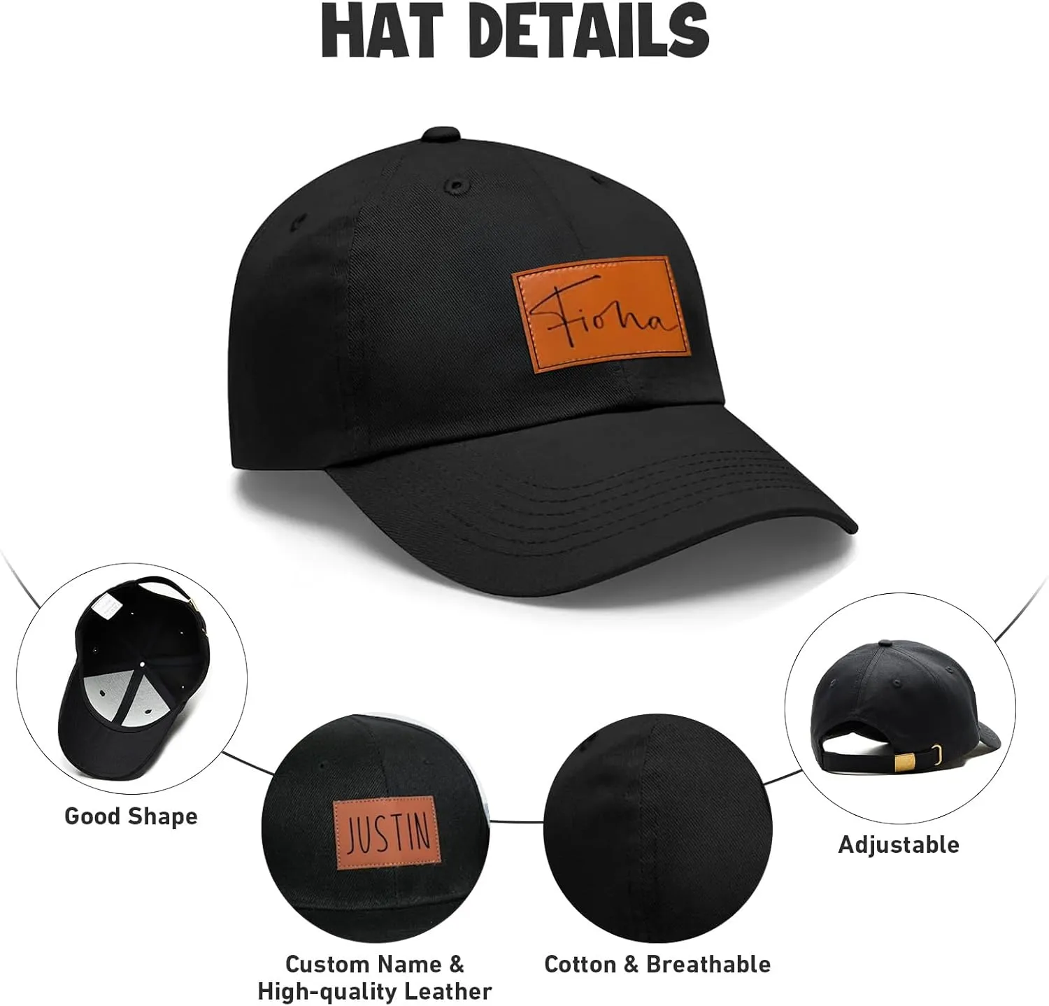 Personalized Toddler Hat: Custom Name Baseball Cap with Adjustable Snapback, Baby Gift Trucker Hat for Kids Adults
