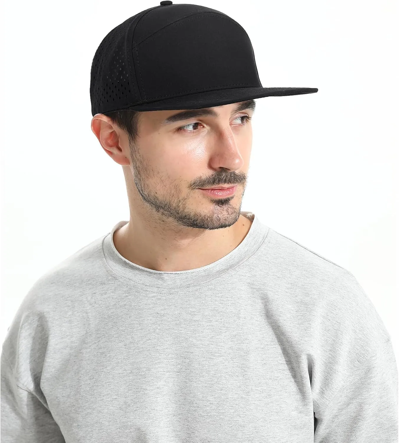 Quick Dry Baseball Cap Flat Brim Snapback Hat Sun and Rain Protection Golf Hat for Men Women