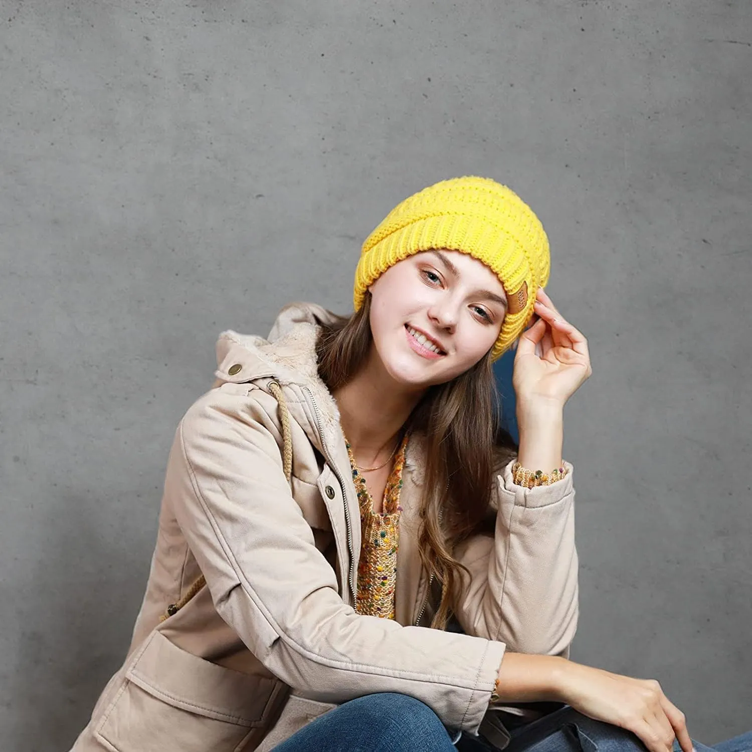 REDESS Women Winter Pom Pom Beanie Hat with Warm Fleece Lined