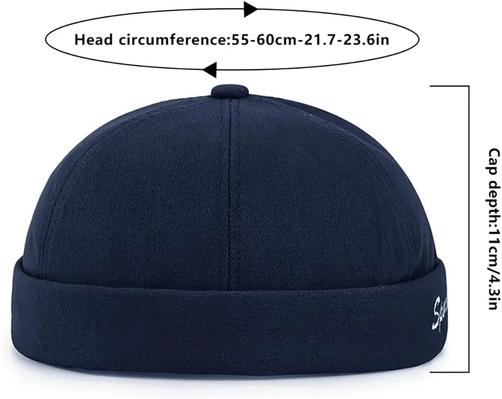 Retro Brimless Skullcap Hat Docker Cap,Sailor Worker Hat Beanie Hat for Mens
