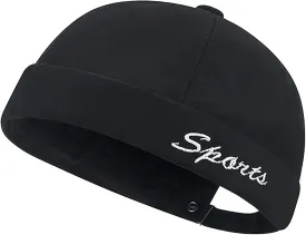 Retro Brimless Skullcap Hat Docker Cap,Sailor Worker Hat Beanie Hat for Mens