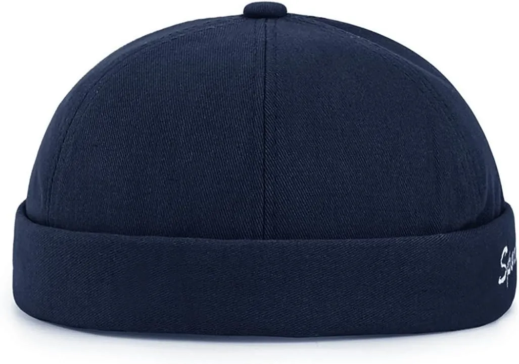 Retro Brimless Skullcap Hat Docker Cap,Sailor Worker Hat Beanie Hat for Mens
