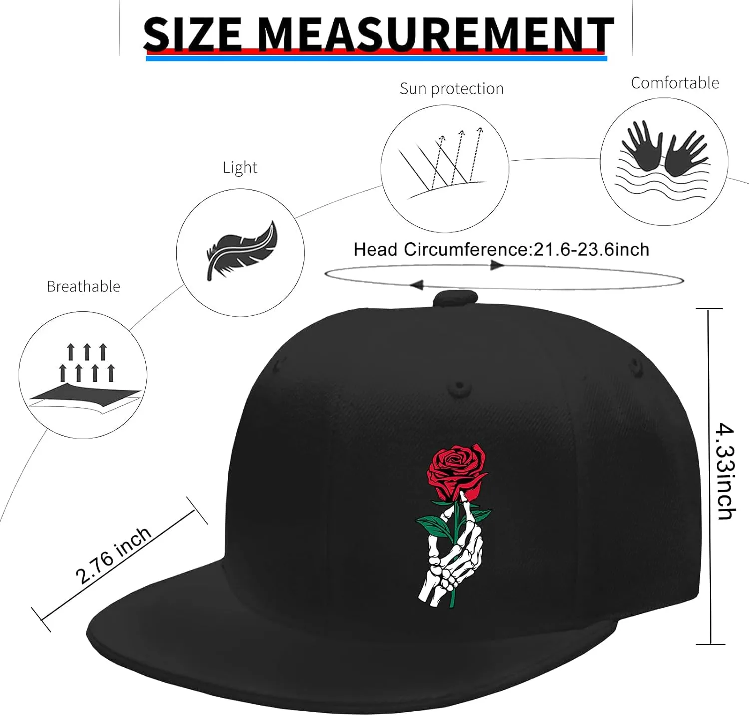 Snapback Hats Christian Hats for Men Flat Bill Hats for Men Adjustable Black Baseball Cap for Women