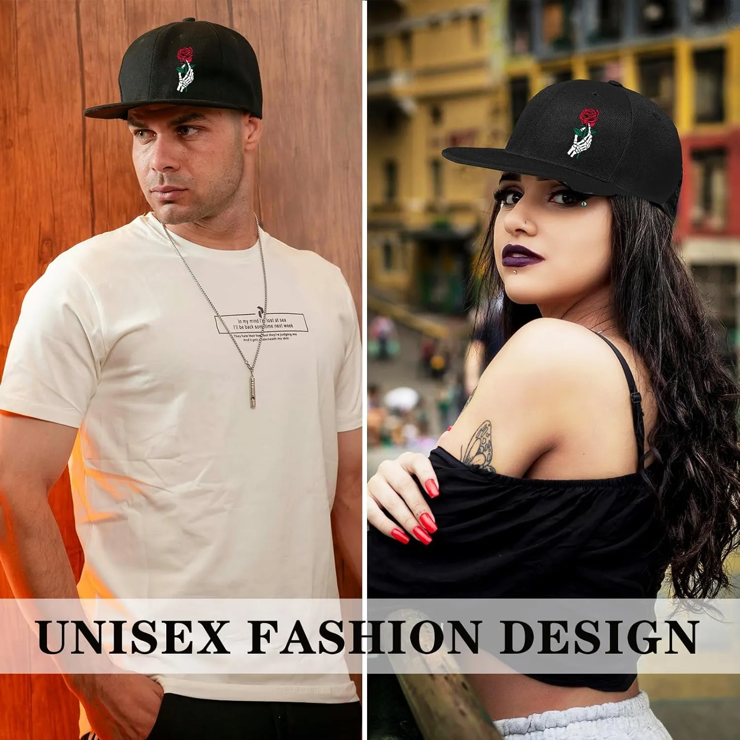 Snapback Hats Christian Hats for Men Flat Bill Hats for Men Adjustable Black Baseball Cap for Women