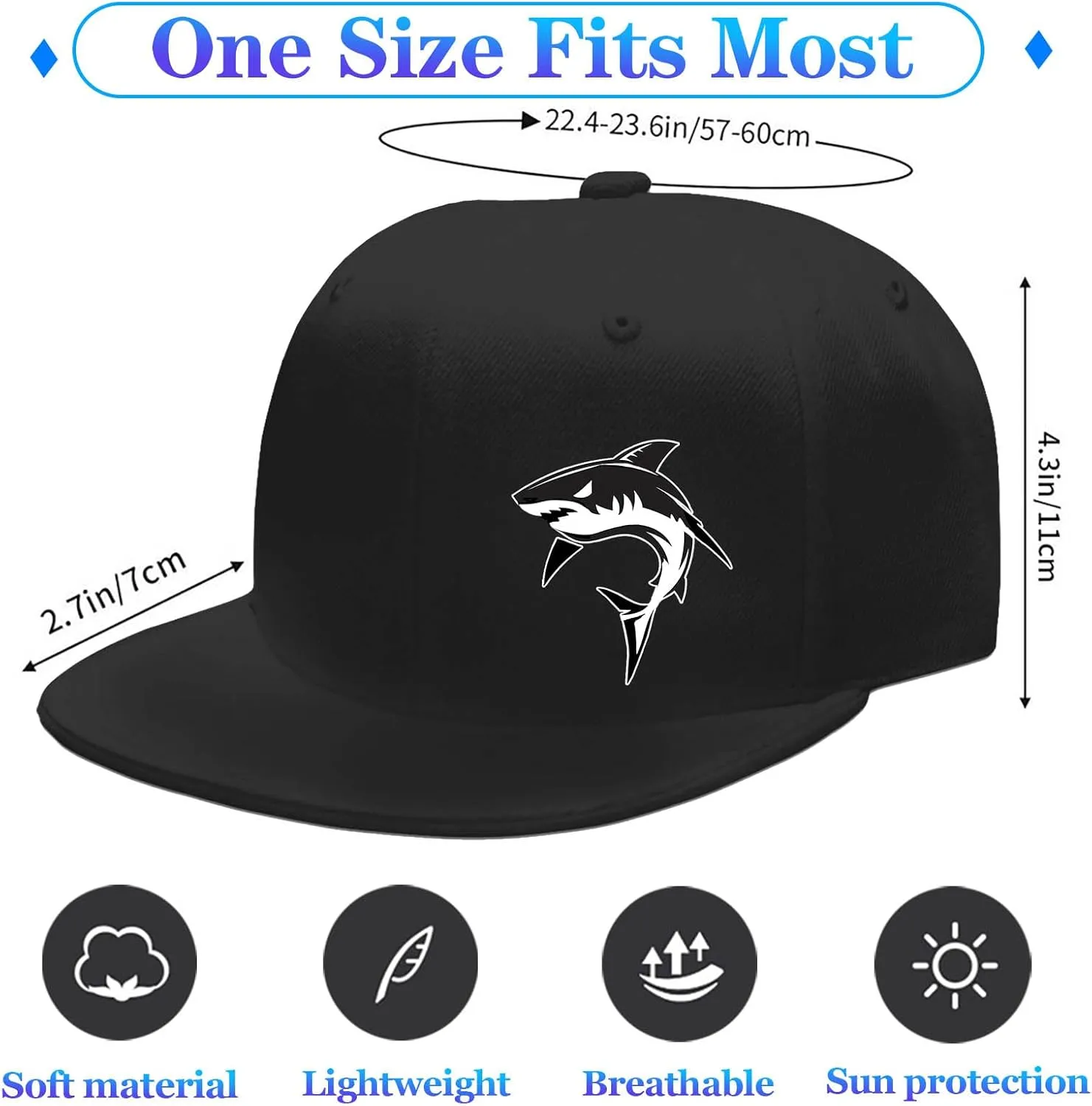 Snapback Hats for Men Flat Bill Hats for Men Fitted Hat Black Baseball Hats Hip Hop Caps
