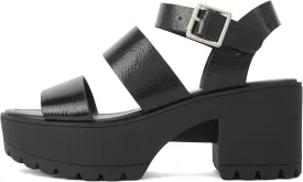 Soda ACCOUNT ~ Women Open Toe Two Bands Lug sole Fashion Block Heel Sandals with Adjustable Ankle Strap