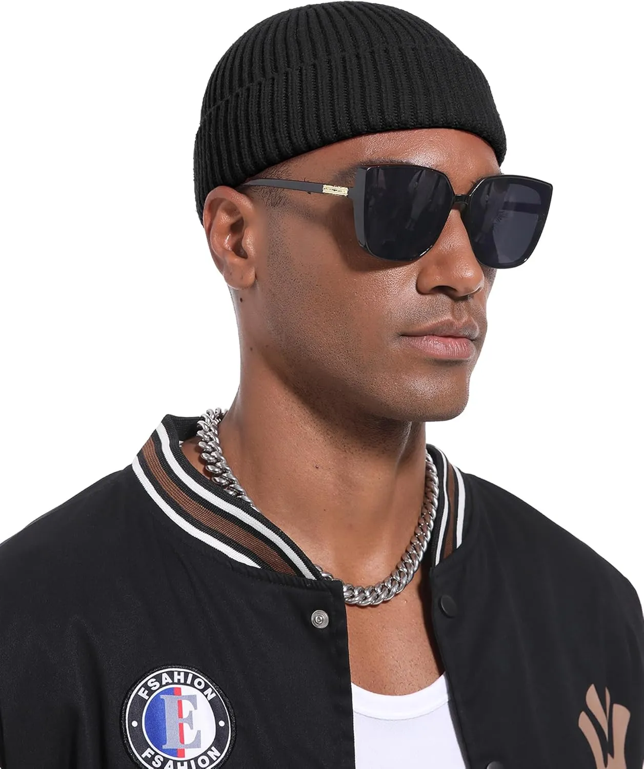 Swag Short Fisherman Beanie for Men Women, Wool Knit Cuffed Fleece Lined Trawler Beanies Winter Warm Hat