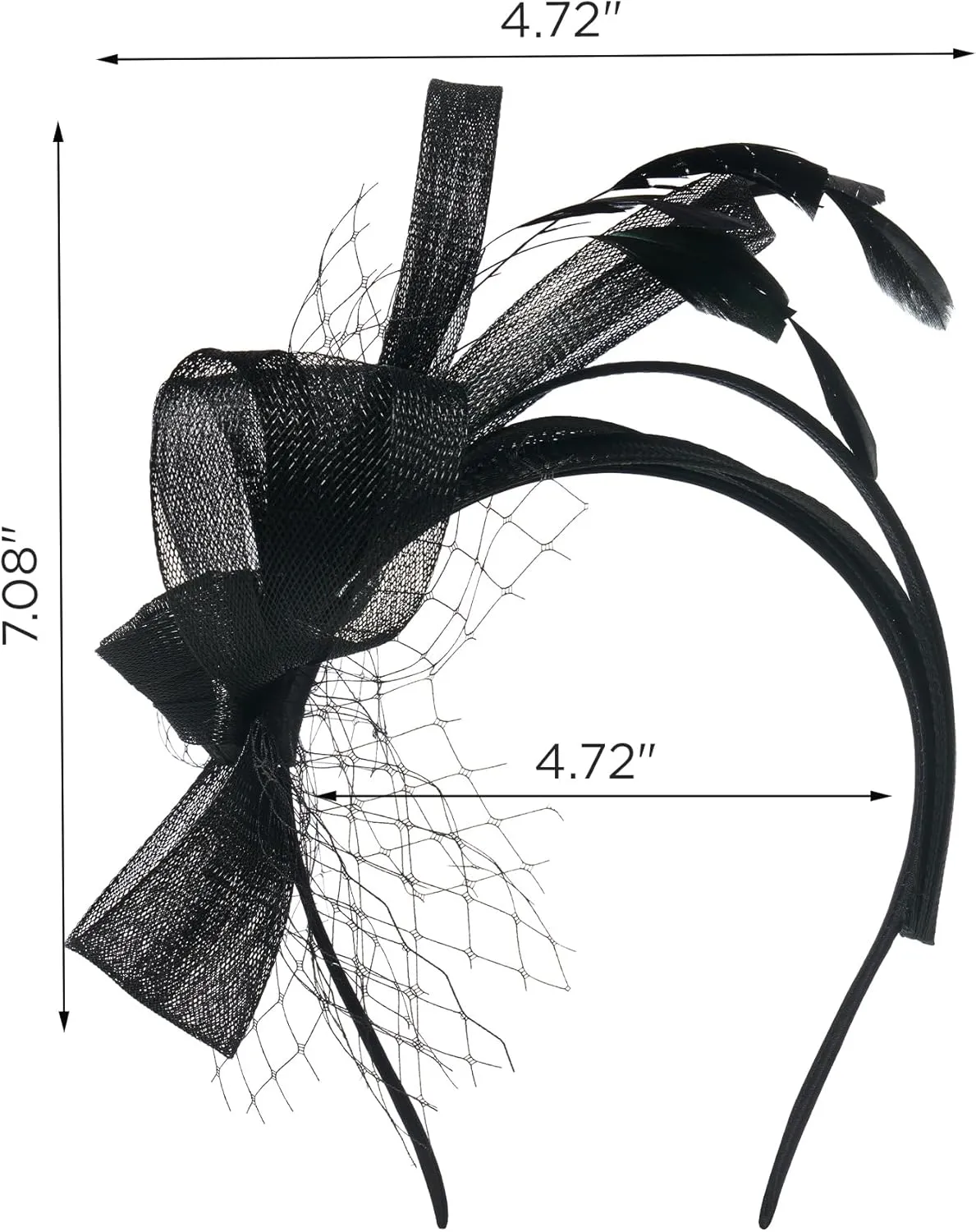 SWEETV Fascinators Headband with Feather, Women's Tea Party Hat for Kentucky Derby, Cocktail, Wedding, Fancy Dress Party