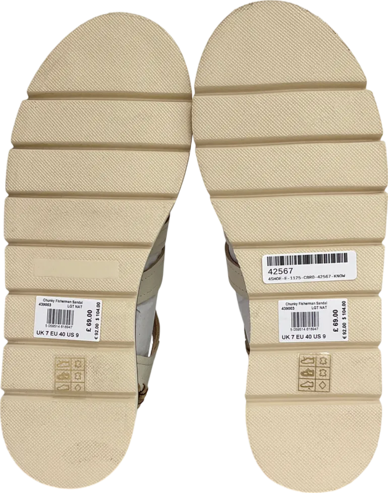 White Stuff Cream Chunky Fisherman Sandals UK 7 EU 40 👠