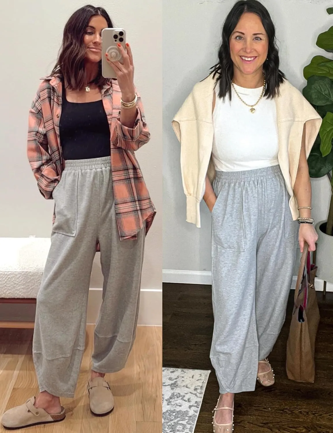 Womens Harem Pants Summer Casual 2025 Elastic Waist Palazzo Baggy Pants Wide Leg Sweatpants with Pockets
