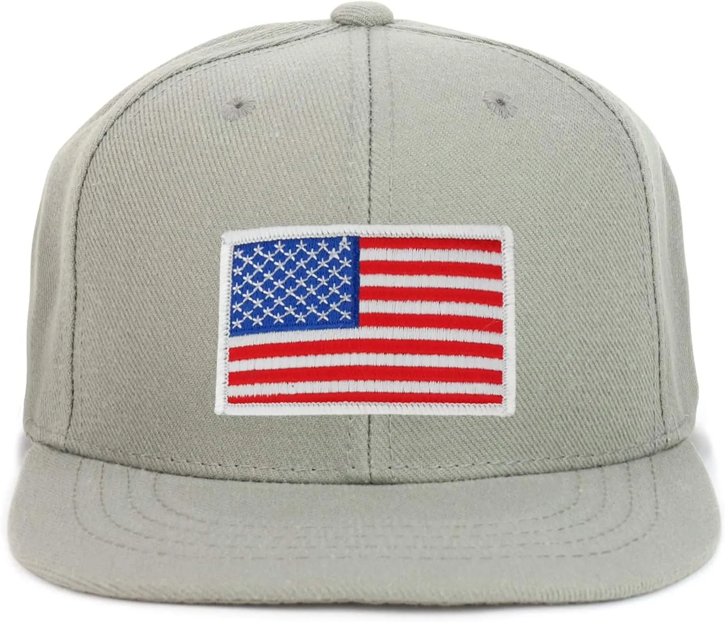 Youth Kid Size White American Flag Patch Flat Bill Snapback Baseball Cap