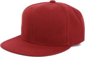 Youth Kid's Solid Color Flat Bill Snapback Baseball Cap